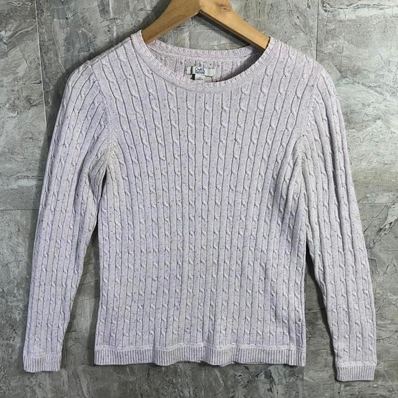 croft & barrow Sweaters - Croft & Barrow lavender pink cable knit sweater woman's Size S #knitwear